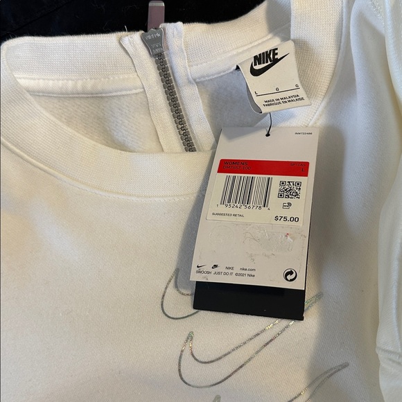 NWT | Nike Women’s Opal Fleece Crew Sweatshirt | ✨ Iridescent Accents | Size L - Picture 12 of 12